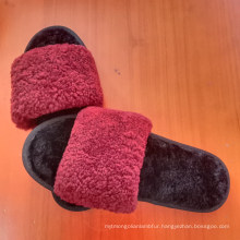 Real Fuzzy Australia Sheepskin Fur Slides Slippers for Women